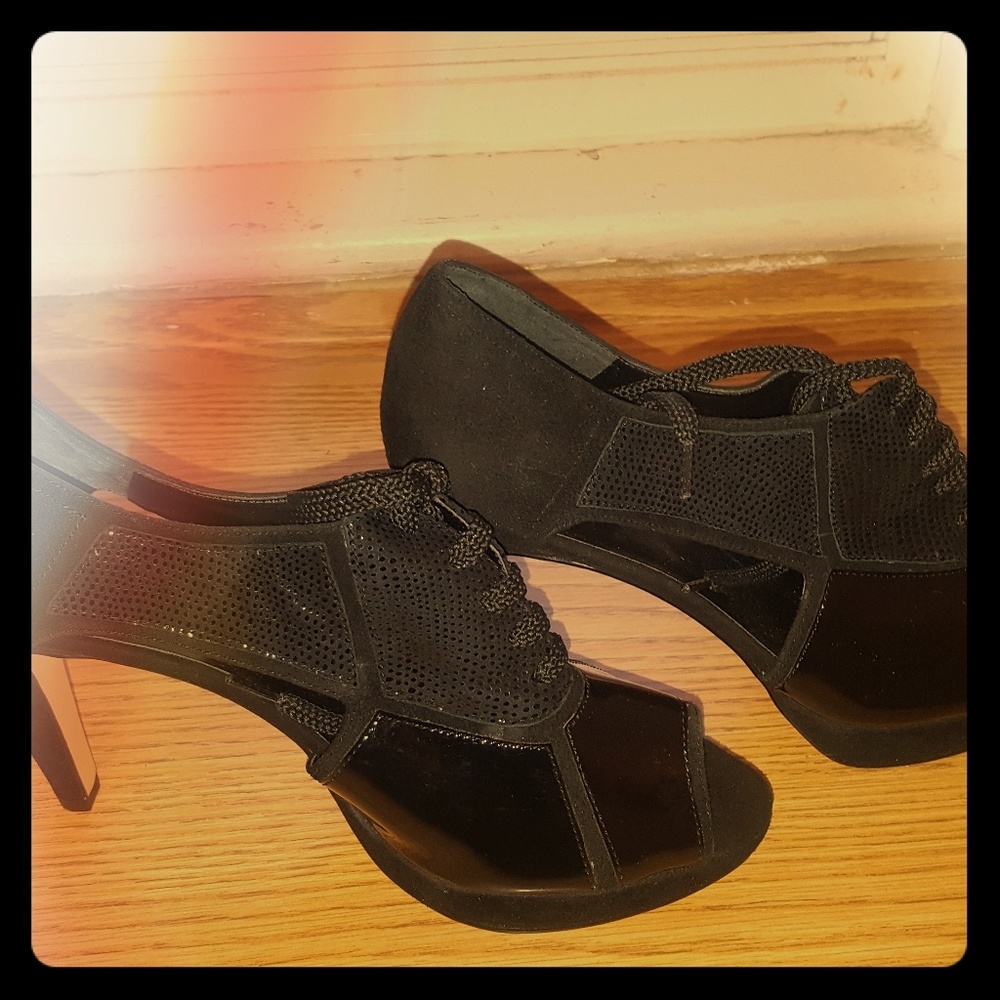 OPEN TOE~ Women Blk Heeled Shoes ~ #bundleandsave